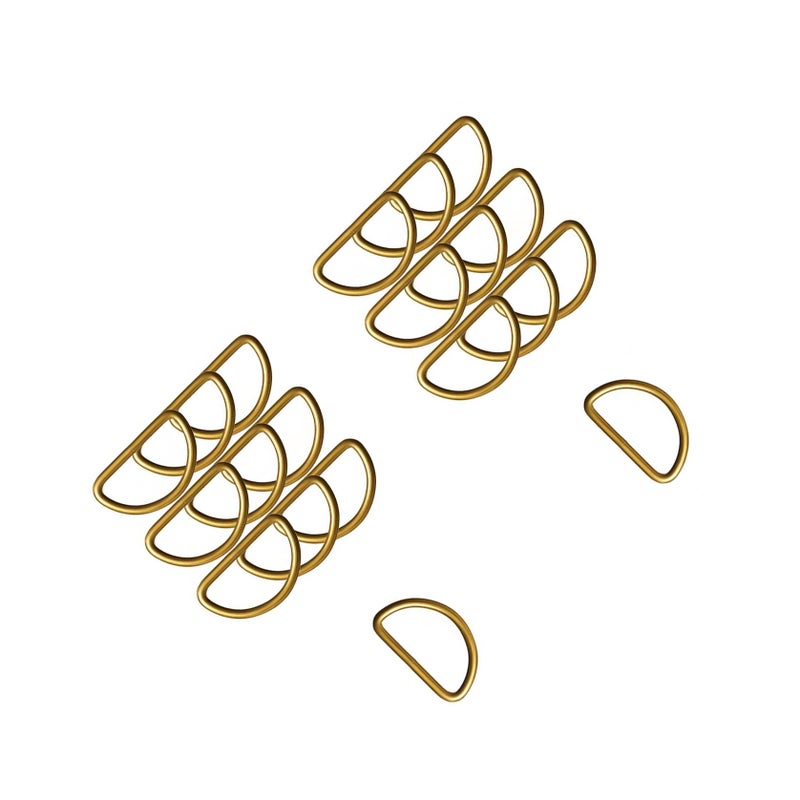 ZoloAJay 20 قطعة 1 بوصة (25 مم) حلقات D ملحومة معدنية قوية برونزية نصف دائرية على شكل حرف D لأطواق الحيوانات الأليفة وحقائب الأجهزة حلقة مشبك حزام اليد DIY ملحقات الخياطة - Image 1